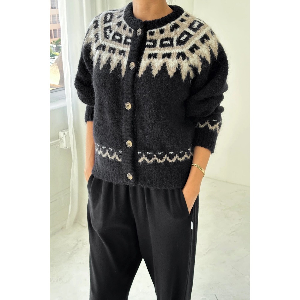 NWT Le Bon Shoppe Alpaca Cabin Cardigan in Black | Size M/L